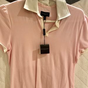 Burberry Pink Golf Shirt brand new